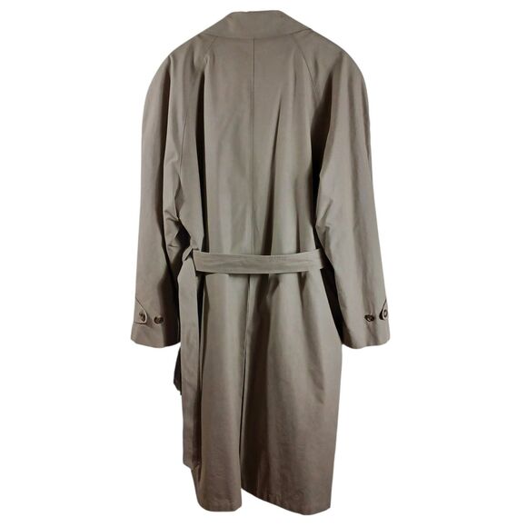 NWT Jos A Bank $350 Tan Trench Coat 44R Removable Plaid Wool Liner Belted Long - Picture 8 of 12